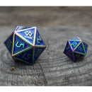 Iridescent and Blue Glitter Metal 35mm D20