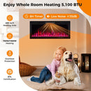 Electric Fireplace 40/50/60 Inches Recessed and Wall Mounted for 2' x 6' Stud