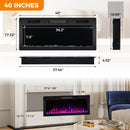 Electric Fireplace 40/50/60 Inches Recessed and Wall Mounted for 2' x 6' Stud