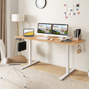 Electric Standing Desk with 3 Memory Heights and 2 Hanging Hooks and Cable Holes
