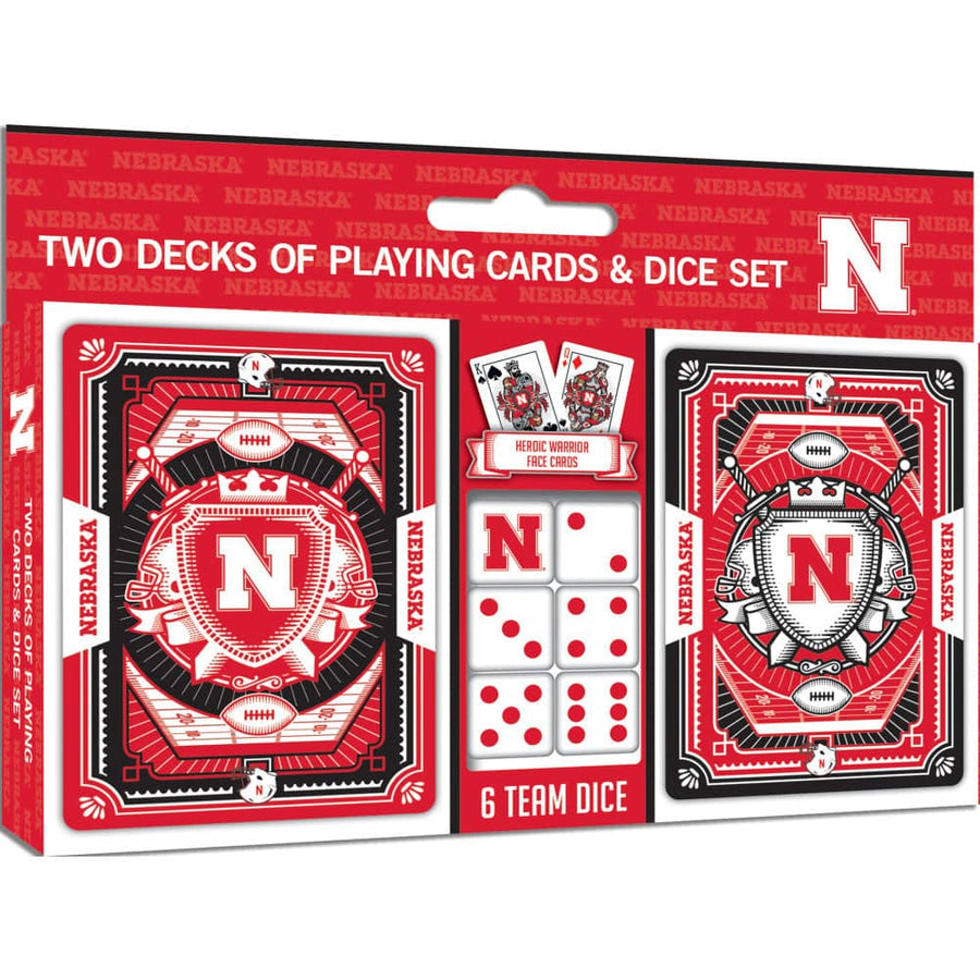 Nebraska Cornhuskers - 2-Pack Playing Cards & Dice Set
