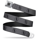 Reverse Flash Logo Full Color Gray Black Seatbelt Belt - Reverse Flash Logo Gray/Black Webbing