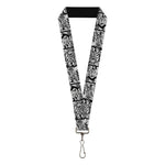 Lanyard - 1.0" - Catwoman Huntress Hush Battle Scene Comic Panels Grays Black