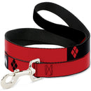 Dog Leash - HARLEY QUINN/Diamonds Black/Red/White