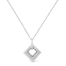.925 Sterling Silver Pave-Set Diamond Accent Kite Shape 18" Pendant Necklace (I-J Color, I1-I2 Clarity)