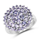 2.52 Carat Genuine Tanzanite .925 Sterling Silver Ring