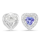 1.18 Carat Genuine Tanzanite & White Topaz .925 Sterling Silver Earrings