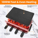 Raclette Grill for 8 People with Reversible Non-Stick Griddle