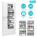2Pcs Over The Door Organizer 6 Tier Hanging Basket Detachable Behind Door Hanging Pantry Tilt-Resistant for Bathroom Bedroom