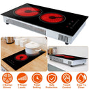 Dual Induction Burners Electric Cooktop 110V Total 1900W Electric Stove Built-in Electric Ceramic Stove with Timer Setting 9 Firepower Levels Over Hea
