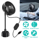 Car Cooling Fan Portable Car Cup Holder Fan Adjustable Gooseneck Fan with 3 Speeds for Car Van Truck SUV RV
