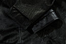Men's Split Splicing Solid Color Loose Standing Collar Leather Jacket
