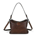 Vintage Womens Full-grain Leather Crossbody Bag