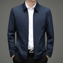 Men's Business-Casual Solid-Color Zip-Up Jacket