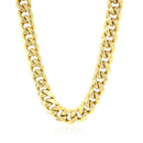 10.5mm 14k Yellow Gold Semi Solid Miami Cuban Chain