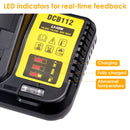 Rapid Charger Replacement Fit for Dewalt 10.8-20V Battery DCB107 DCB101 DCB200 DCB205
