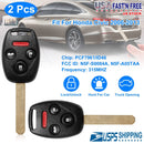 2Pcs Fit For Honda Civic 2006-2013 Remote Keyless Entry Shell Button Car Key _x000B__x000B_Fob Uncut Key Cover Case N5F-S0084A N5F-A05TAA