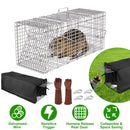 Humane Cat Trap Cage With Waterproof Cover Gloves Catch Release Live Animal Rodent Cage Collapsible Galvanized Wire for Raccoons Beavers Groundhogs Fo