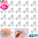 20Pcs Nail Tip Clips Quick Building Poly Gel UV LED Builder DIY Transparent Finger Tip Extension Tool