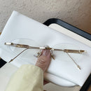No-makeup Look Rimless Oval Plain Glasses For Women