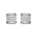 10K White Gold 3/4 Cttw Princess Diamond Composite Open Frame Stud Earrings (I-J Color, I1-I2 Clarity)