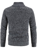 Men's Plus Size Zip-Up Long Sleeve Cardigan