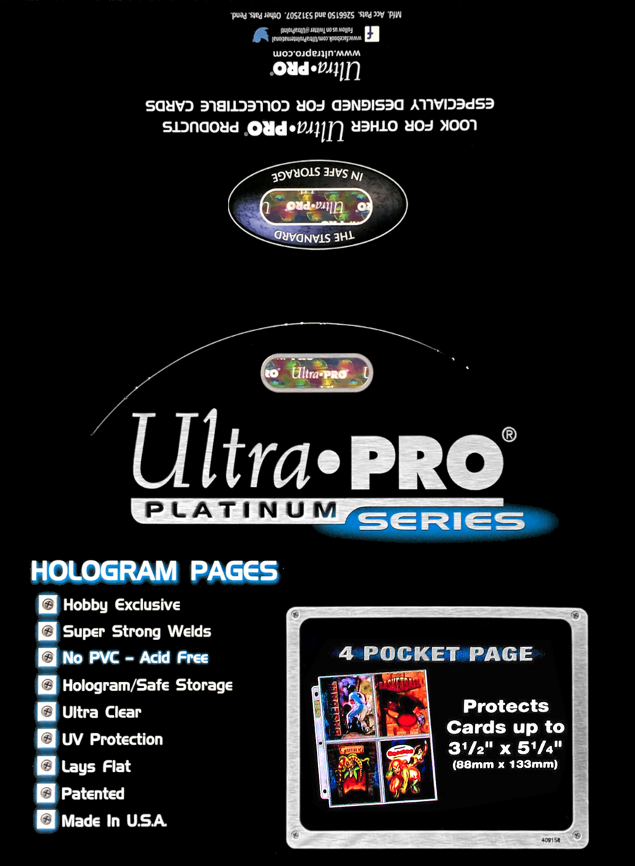 Ultra PRO: Platinum Hologram 4-Pocket Pages - 3-Holes (3.5