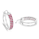 2.20 Carat Genuine Ruby .925 Sterling Silver Earrings