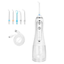 Portable Water Dental Flosser Cordless Rechargeable Dental Oral Irrigator IPX7 Waterproof Teeth Cleaner with 5 Modes 5 Nozzles 10.14oz Detachable Wate