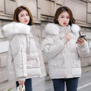Women's Cotton-padded Coat With A Thickened Large Fur Collar