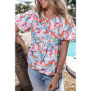 Women's Cute Contrast Color Stitching Round Neck Short-Sleeved Shirt