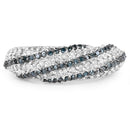 1.25 Carat Genuine Blue Diamond & White Diamond .925 Sterling Silver Ring