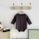 Newborn Clothes Baby Spring And Autumn Solid Color Long Sleeve Butt Wrap Clothes