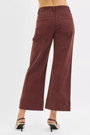 RISEN Tummy Control High Rise Crop Wide No Waist Band Pants