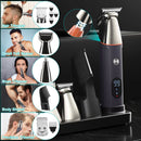 All In One Beard Trimmer for Men With 5 Trimmer Heads IPX5 Waterproof Electric Razor For Face Nose Body Beard Cordless Hair Shaver Clipper Grooming Ki