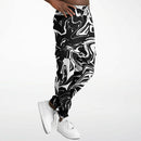 Black and White Oil Spill Unisex Cargo Joggers (Fleece Lined)