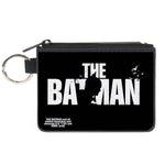 Canvas Zipper Wallet - MINI X-SMALL - THE BATMAN Movie Batman Silhouette Title Black White