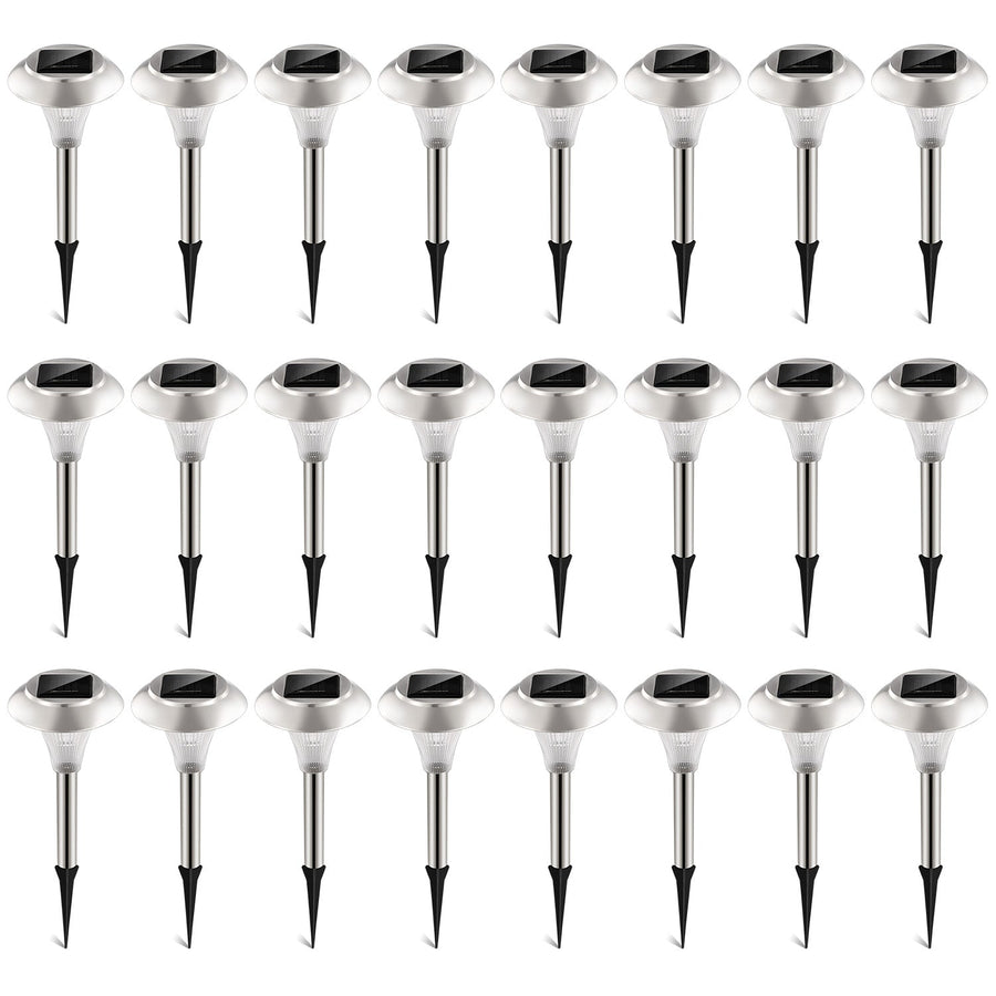 24Packs Solar Garden Lights Outdoor IP44 Waterproof Solar Pathway Lights Color Changing Landscape Lamps 10Hrs Lawn Lighting for Yard Driveway Walkway
