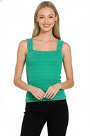 Zenana Seamless Winkle Stone Washed Tank Top