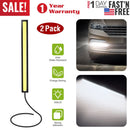 2Pcs LED Daytime Running Lights Car LED COB DRL Fog Lights IP45 Waterproof LED Strip Fog Day Driving Lamp Sticker for 12V Car Interior Exterior Use