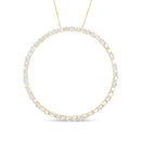 10K Yellow Gold Plated .925 Sterling Silver 4 Cttw Diamond Circle Hoop 18" Pendant Necklace (J-K Color, I1-I2 Clarity)