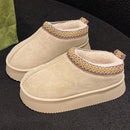 Suede Cotton Slippers Women Autumn Winter