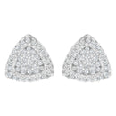 14K White Gold 1/2 cttw Trillion Shaped Diamond Stud Earrings (H-I Clarity, SI2-I1 Color)