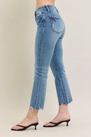 Judy Blue Mr Vintage Wash Destroy Hem Kick Flare Jeans