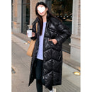 Womens Knee-length Hooded Relaxed-fit Cotton Coat