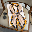 Thin Houndstooth Silk Scarf - Hair Tie