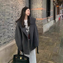 Womens Sophisticated Wool Double-faced Coat