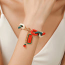 Christmas Bracelet, Santa, Snowflake, Pearl