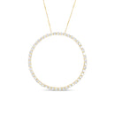 10K Yellow Gold Plated .925 Sterling Silver 4 Cttw Diamond Circle Hoop 18" Pendant Necklace (J-K Color, I1-I2 Clarity)