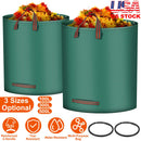 2Pcs 26.42Gallons Round Garden Waste Bags Waterproof Reusable Grass Rubbish Leaf Sacks Home Garden Lawn Yard Trash Bags With 4 Handles